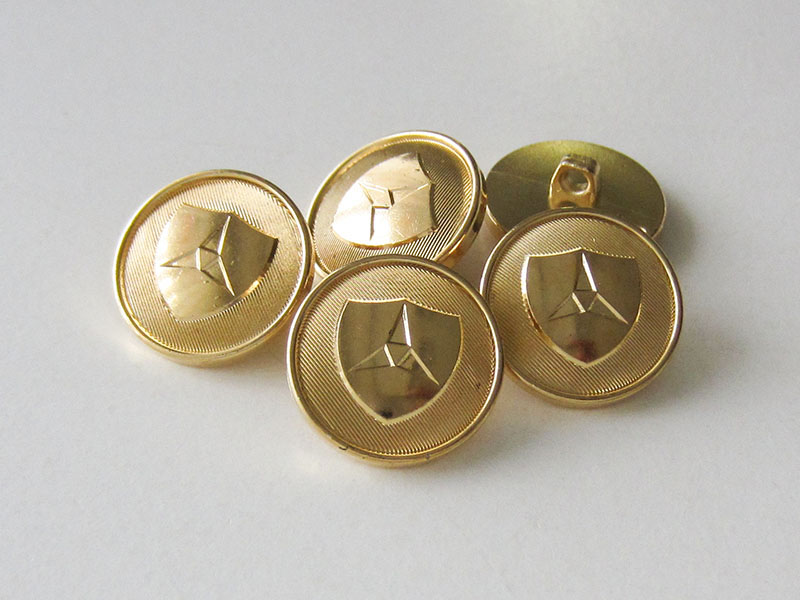 www.knopfparadies.de - 1342go - Günstigere goldene Wappenknöpfe in Metall Optik