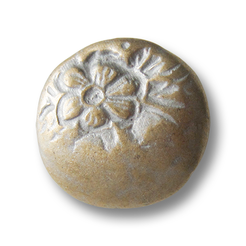 Altmessingfarbene Metall Ösen Knöpfe mit Blumen Motiv