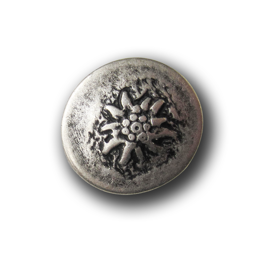 Edler Metallknopf mit Edelweiss