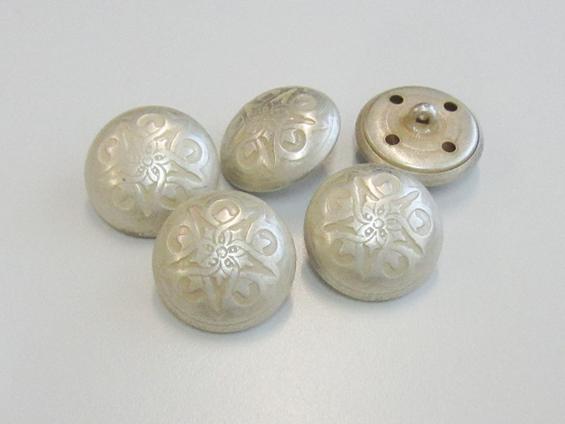 www.knopfparadies.de - 5968ws - Silber gekalkte Trachtenknöpfe aus Metallblech