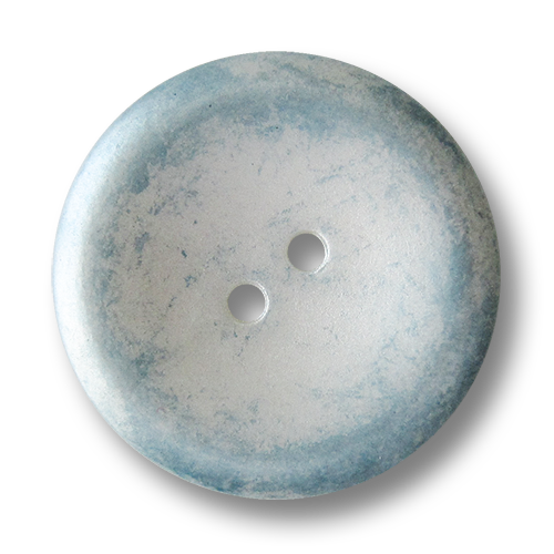 www.Knopfparadies.de - 4418bl - Kreative perlmuttweiße Kunststoffknöpfe mit metallic hellblauer Melierung