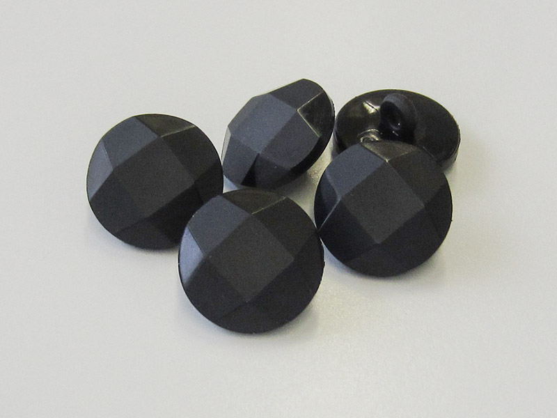 www.knopfparadies.de - 3434sc - Kunststoffknöpfe in schwarz, modernes Design