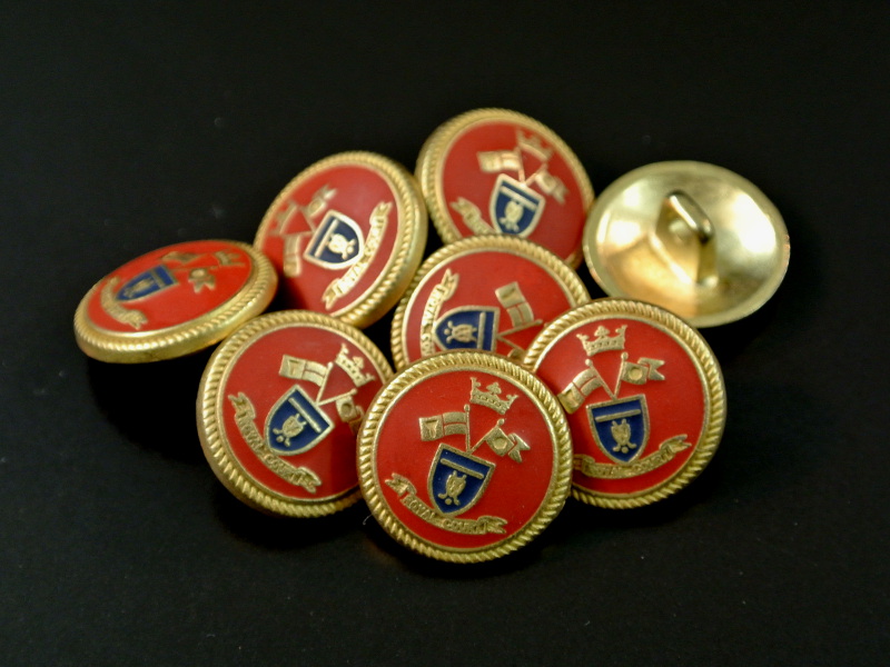 Edle Wappenknöpfe - gold, rot, blau