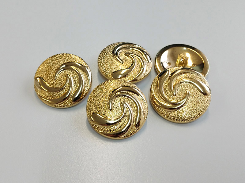 www.knopfparadies.de - 4573go - Leichte, goldfarbene Kunststoffknöpfe