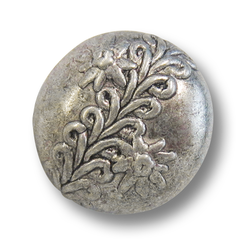 www.Knopfparadies.de - j006as - Altsilberne Metallknöpfe mit Bordüre und Edelweiß für Trachten