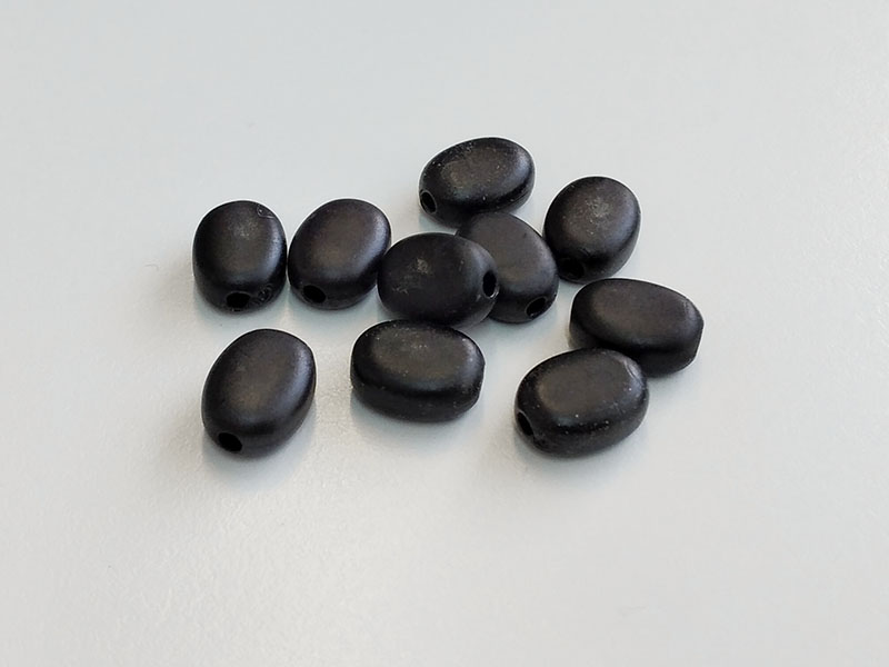 www.knopfparadies.de - 6603sc - Matt schwarze Kunststoffperlen