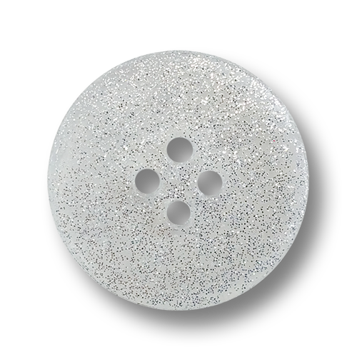 www.knopfparadies.de - 2196gl - Transparente Vierlochknöpfe mit silber Glitzer
