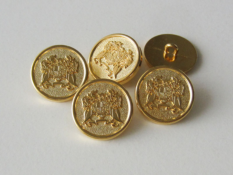 www.Knopfparadies.de - 4101go - Edle Metallknöpfe mit Wappen in Gold