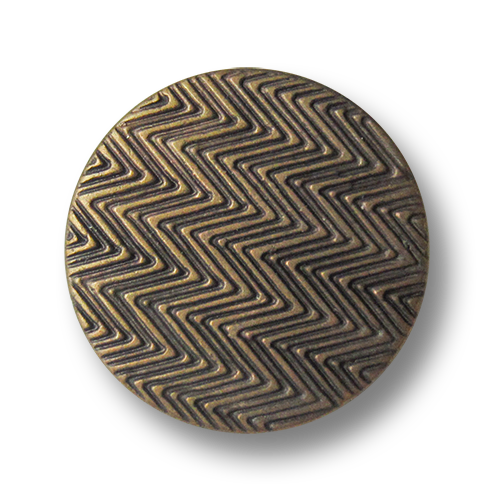 www.Knopfparadies.de - 3974am - Tolle altmessingfarbene Ösenknöpfe aus Metall mit geometrischem Muster
