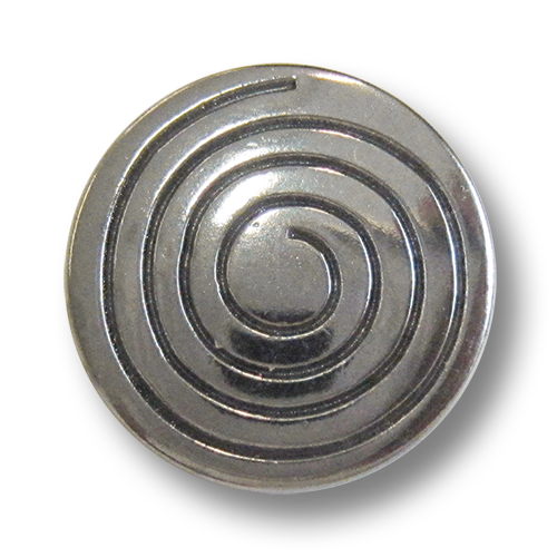 www.Knopfparadies.de - 3053ch - Auffällige Motivknöpfe mit Spirale aus Metall in Chrom