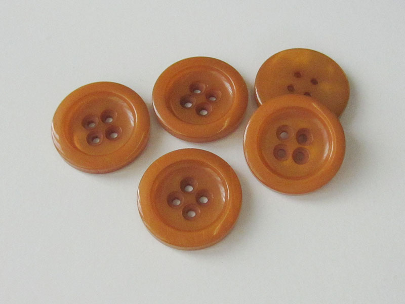 www.knopfparadies.de - 3031ca - Orange-Braun schimmernde Mantelknöpfe aus Kunststoff