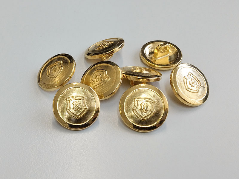 www.knopfparadies.de - 6132gg - Glänzend goldfarbene Blazerknöpfe aus Metall