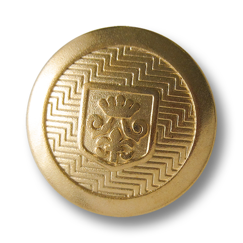 www.knopfparadies.de - 5175go - Elegante goldene Metallknöpfe mit Wappen Motiv