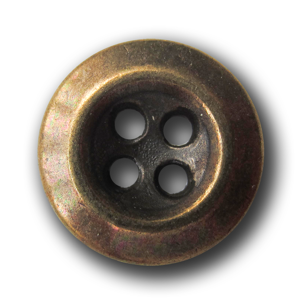 www.knopfparadies.de - pu003am - Hübsche kleine Vintage Metallknöpfe mit vier Löchern