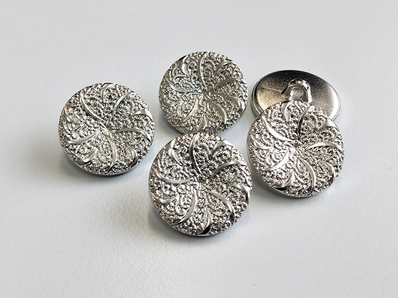 www.knopfparadies.de - 4532sg - Silber glänzende Kunststoffknöpfe