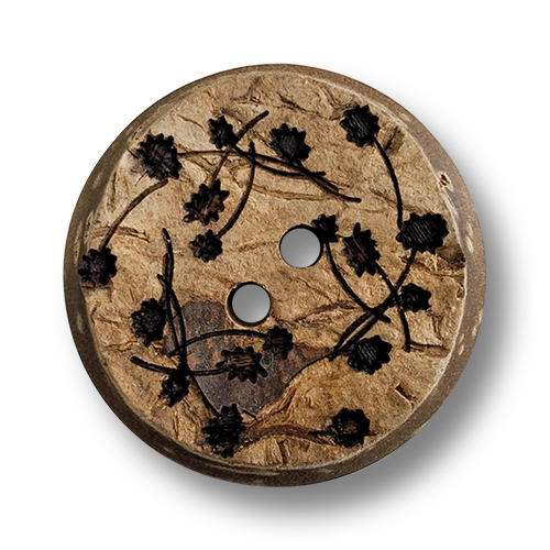www.knopfparadies.de - 6169ko - Zuckersüße Kokosnussknöpfe mit Muster