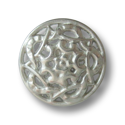 www.knopfparadies.de - 3180si - Silberfarbene Metallknöpfe mit Durchbruchmuster