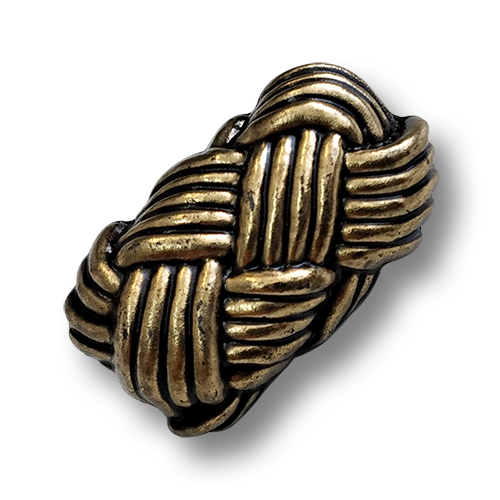 www.knopfparadies.de - 6512ag - Altgoldfarbene, leichte Knebelknöpfe mit Öse