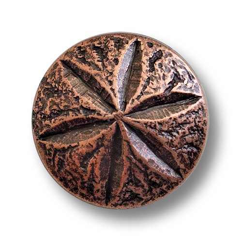 www.knopfparadies.de - 4554ku - Kupferfarbene Metallknöpfe in Vintage Optik