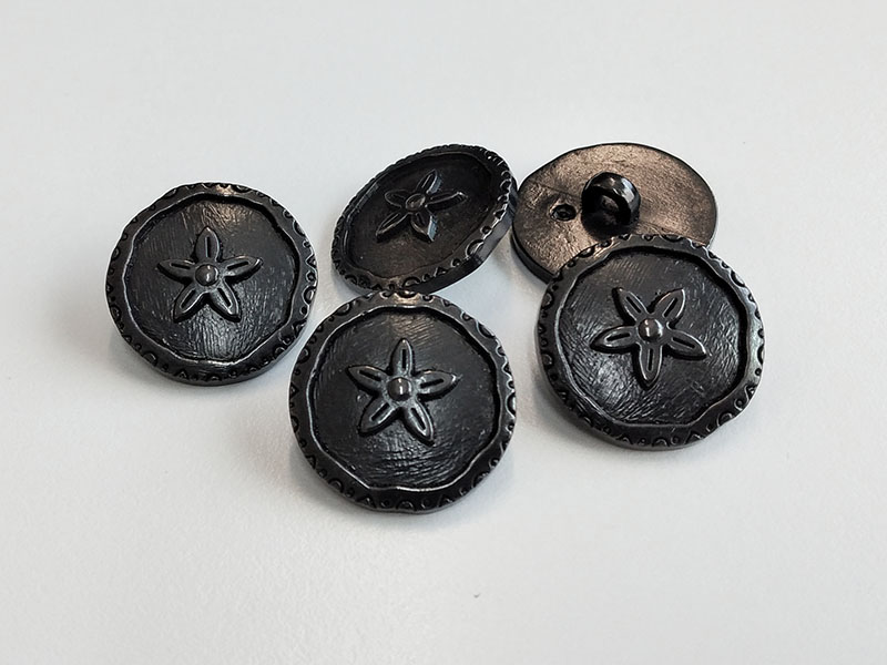 www.knopfparadies.de - 6114sc - Schwarze Trachtenknöpfe aus Kunststoff