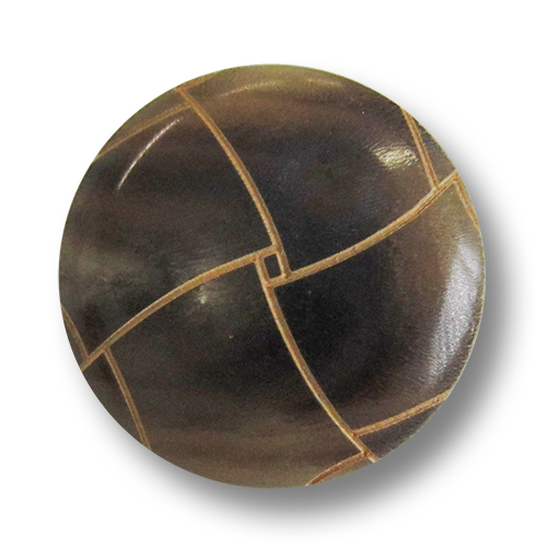 www.knopfparadies.de - 3540mb - Mittelbraune Büffelhornknöpfe mit Flechtdesign