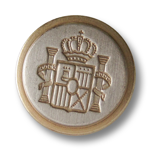 www.knopfparadies.de - 5741gs - Edle Metallknöpfe mit Wappen in Bicolor für Blazer etc.