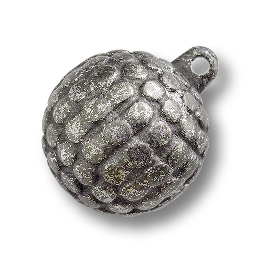 www.knopfparadies.de - 6048ds - Altsilberfarbene Kugelknöpfe in Vintage Look