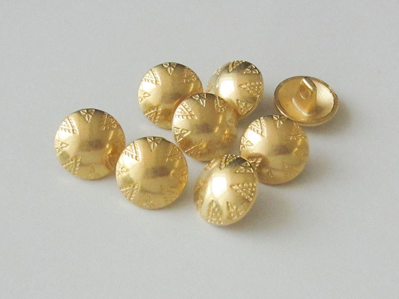 www.knopfparadies.de - 3646go - Hübsche goldfarbene Metallknöpfe mit Öse