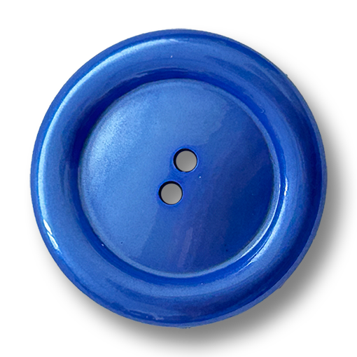 Blaue Kunststoffknöpfe mit schimmerndem Finish und besonderer Form