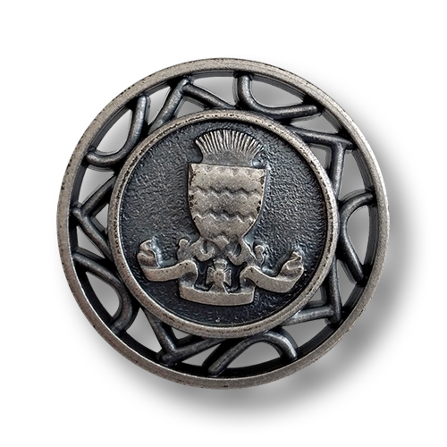www.knopfparadies.de - 6211as - Altsilberfarbene Blazerknöpfe aus Kunststoff