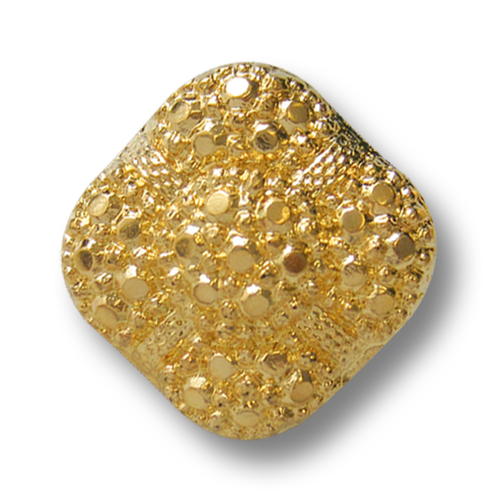www.Knopfparadies.de - 0027go - Edle rautenförmige Ösenknöpfe aus Kunststoff in goldener Metall-Optik
