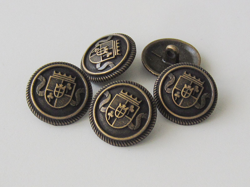 www.knopfparadies.de - 5754am - Blazerknöpfe aus Metall mit gekröntem Wappen