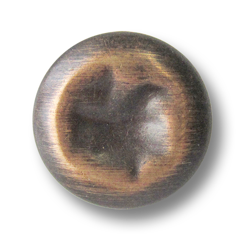 www.Knopfparadies.de - 5071mk - Alt wirkende altmessingfarbene Metallknöpfe mit Delle in Tricolor Optik