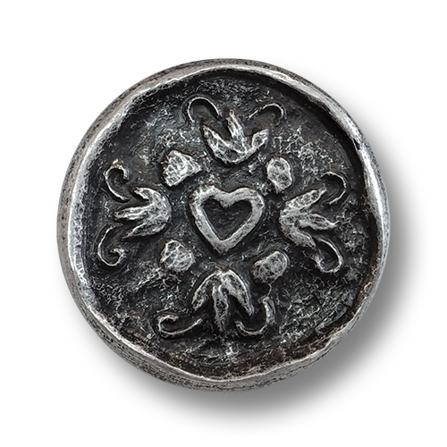 www.knopfparadies.de - 0502as - Altsilberfarbene Trachtenknöpfe aus Kunststoff