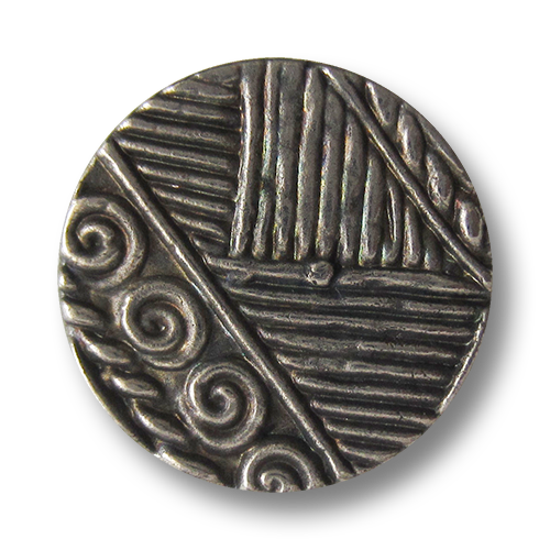 www.Knopfparadies.de - 1637as - Hübsch gemusterte Metallknöpfe in Altsilber