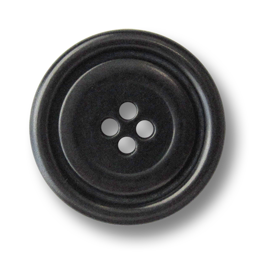 www.knopfparadies.de - 5932sc - Schwarze Steinnussknöpfe mit ausgeprägtem Rand