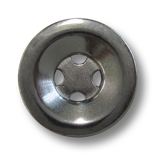 www.Knopfparadies.de - 3648ch - Chromfarbene Metallknöpfe mit vier Löchern