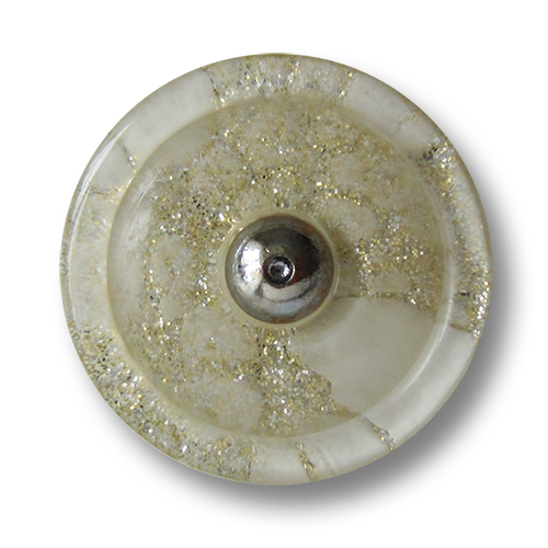 www.knopfparadies.de - 1681si - Günstige Kunststoffknöpfe, glitzernd mit Metallöse