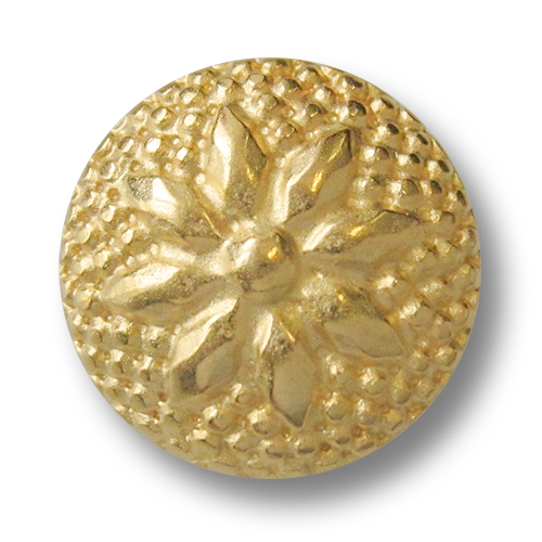 Prunkvoller Metall Knopf mit Blumen oder Stern Motiv