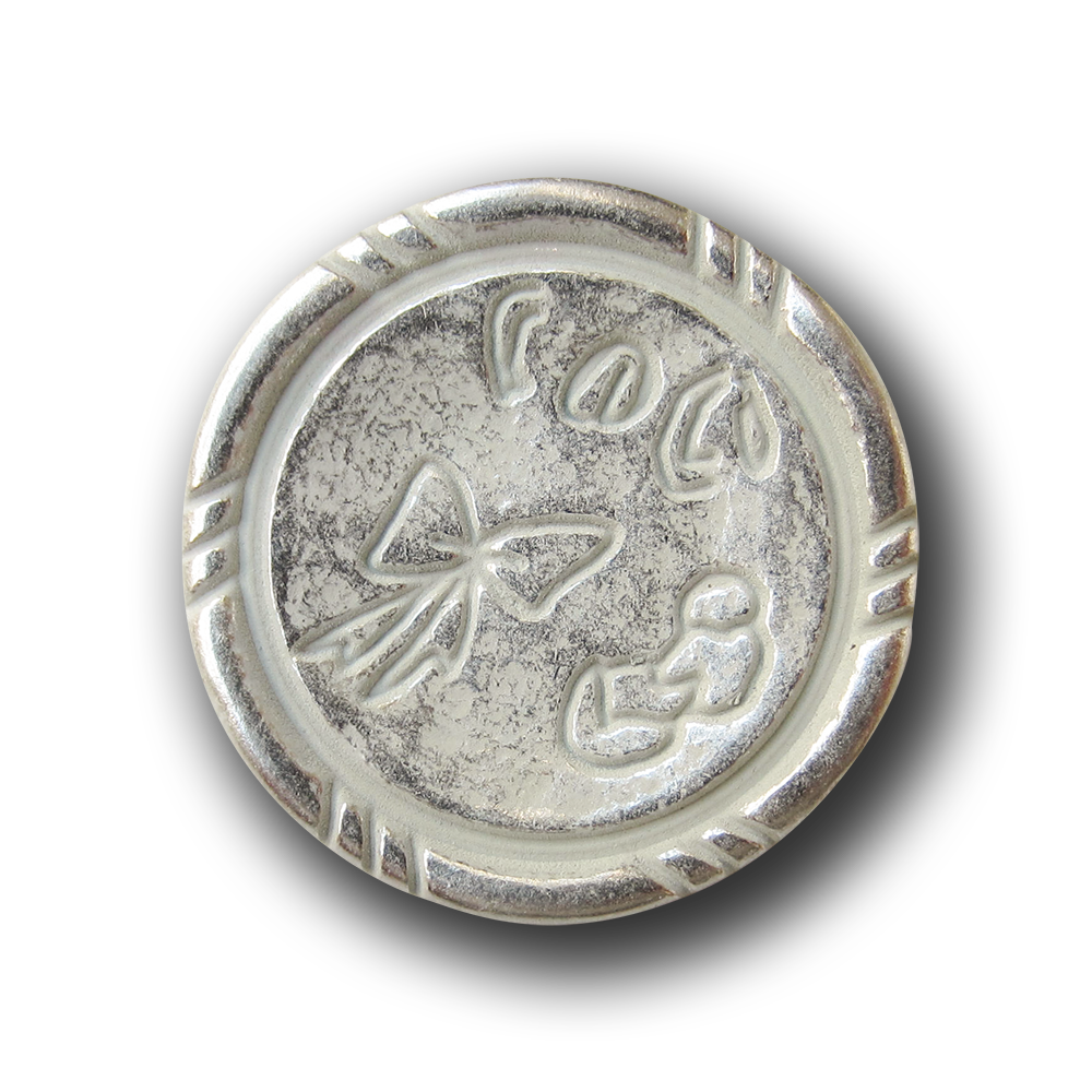 Romantischer goldfarbener Metall Knopf mit Schleife
