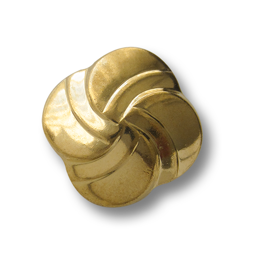 www.Knopfparadies.de - 1574go - Bezaubernde goldene Knöpfe aus Kunststoff wie Windrad oder Knoten