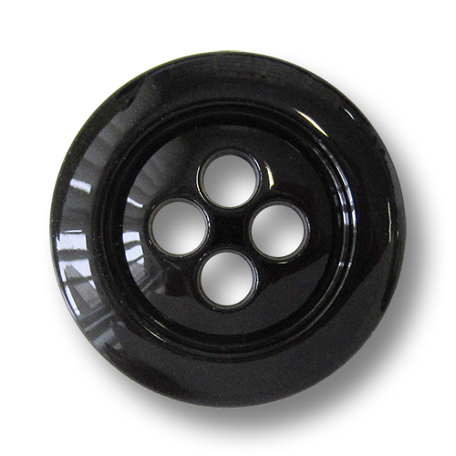 www.Knopfparadies.de - 3835sc - Große schwarze Kunststoffknöpfe für Jacken & Mäntel