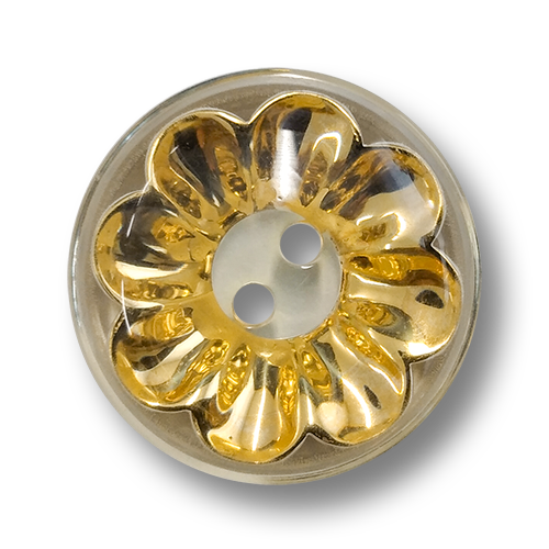 www.knopfparadies.de - 6134tg - Goldfarbene, opulente Kunststoffknöpfe