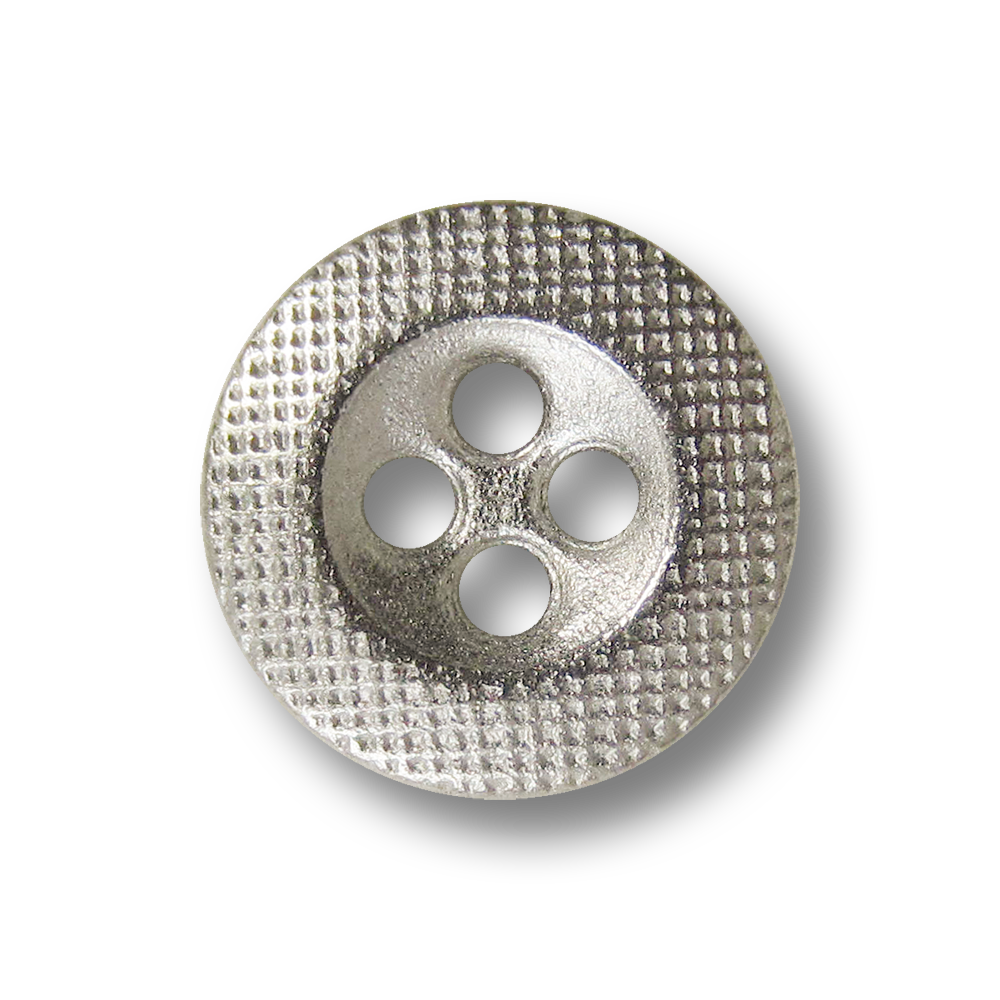 Kleiner Vierloch Metall Knopf mit Raster Muster