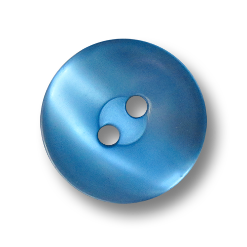 www.knopfparadies.de - 3582bl - Blau schimmernde Kunststoffknöpfe mit 2 Löchern