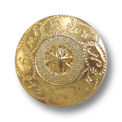 www.knopfparadies.de - 5398go - Glänzend goldfarbene Kunststoffknöpfe mit maritimenem Motiv