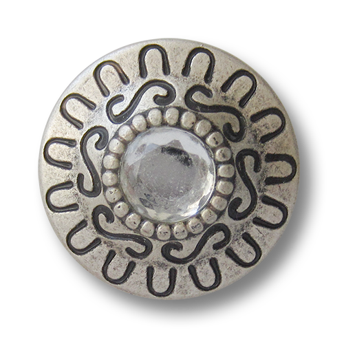 www.knopfparadies.de - 3440tr - Ausgefallen schöne Metallknöpfe mit Glitzerstein