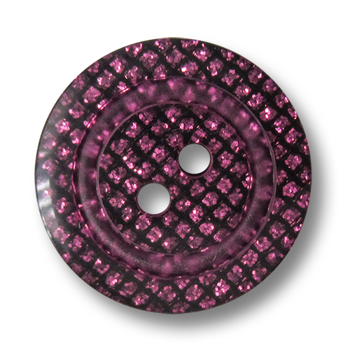 www.knopfparadies.de - 5910li - Lila glitzernde Kunststoffknöpfe mit 2 Löchern
