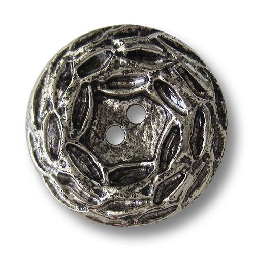 www.Knopfparadies.de - 1575as - Große leichte altsilberfarbene Kunststoffknöpfe in Metall Optik