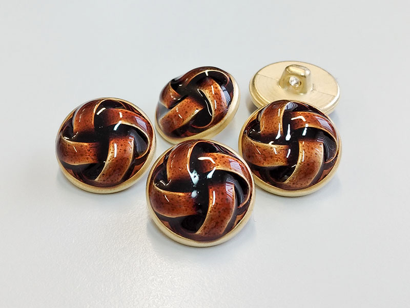www.knopfparadies.de - 3421br - Ausgefallener Designerknöpfe mit KnotenDesign